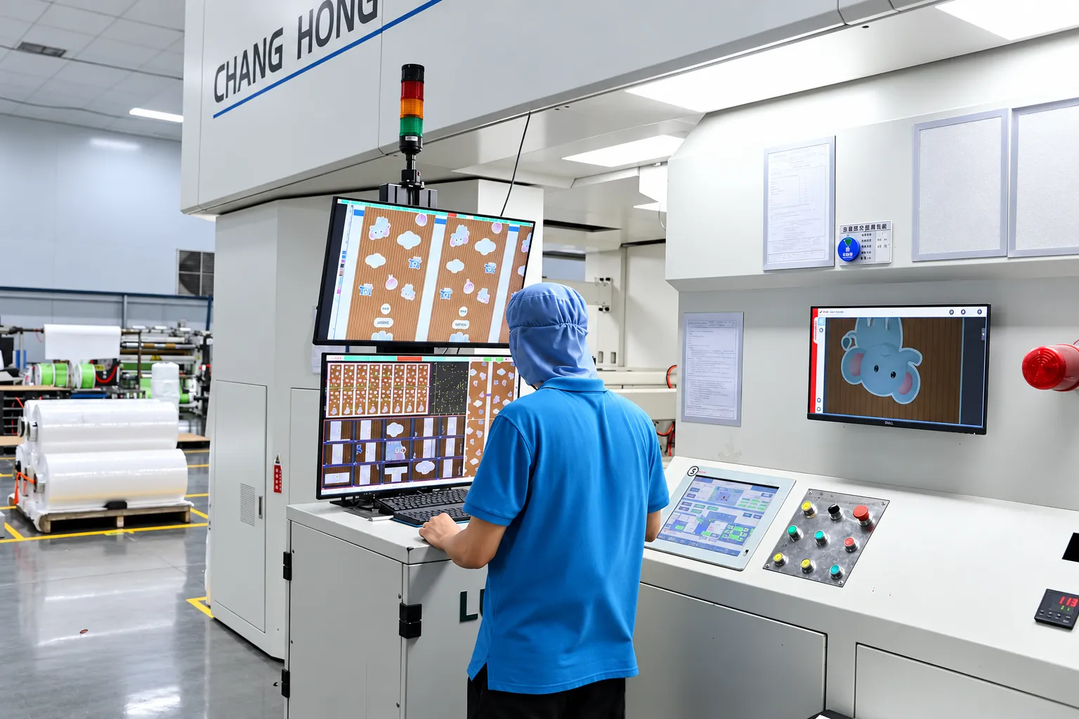 breathable film manufacturer Xinqi Hygiene diaper backsheet flexo printing console