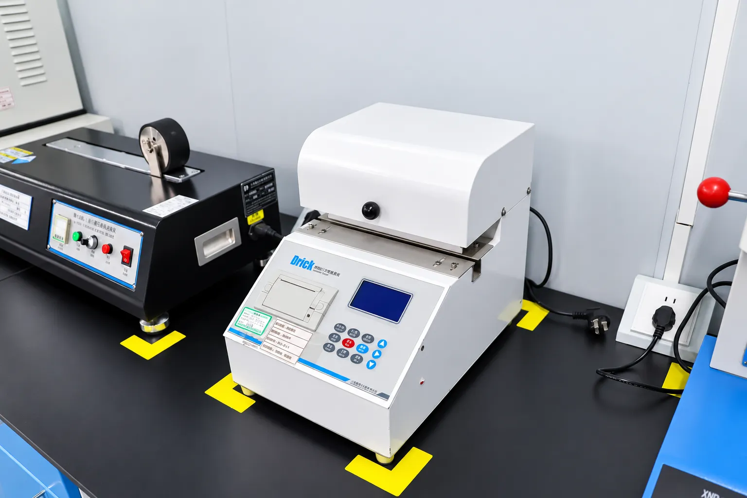 In-house quality control laboratory instruments testing breathable film